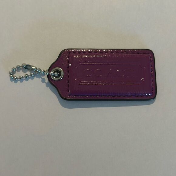 COACH Magenta Leather Hang Tag - Picture 1 of 4